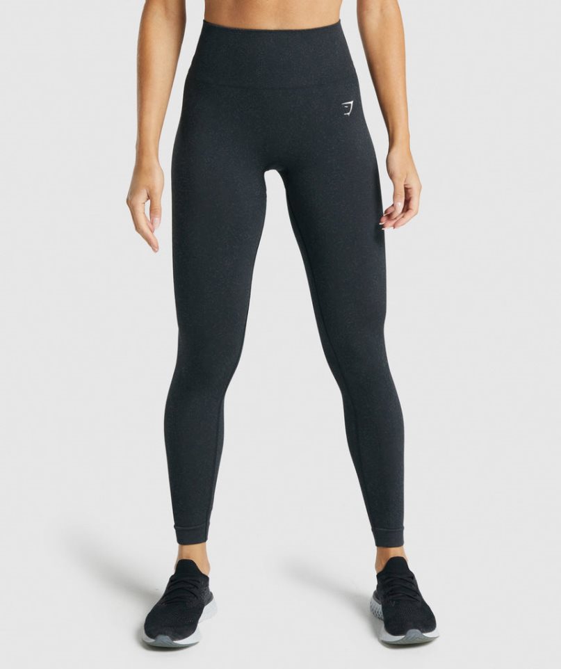 Women\'s Gymshark Adapt Fleck Seamless Leggings Black | NZ 0LHNMA